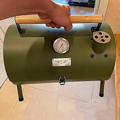 Charcoal Grills BBQ Grill Portable Outdoor Barbecue Home BBQ Accessories Barbecue Grill Outdoor Travel Barbecue Tools Charcoal Grill for Cooking(Green)