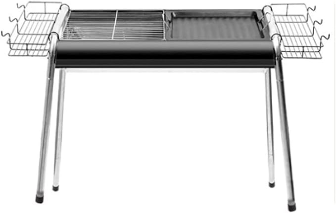 Barbecue Charcoal Grill Portable BBQ Grill Large Charcoal Grill Folding Barbecue Grill Stainless Steel Camping Grill for Outdoor Picnic Charcoal BBQ Grill(Black)