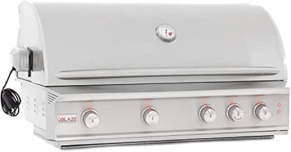 Blaze Professional LUX 34-Inch 3-Burner Built-In Propane Gas Grill | Stainless Steel Outdoor BBQ with Rear Infrared Burner, LED Lights & Rotisserie Kit | BLZ-3PRO-LP