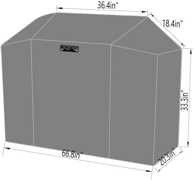Monument Heavy Duty Gas BBQ Grill Cover, 66-inches for Denali D605, SKU A003