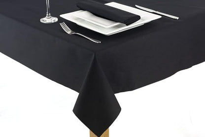 Black Rectangle Tablecloth 54 x 80 Inch 210 GSM Stain&Water Wrinkle Resistant Washable Fabric Table Cloth for Dining Table Buffet Parties Outdoor Picnic Camping Kitchen