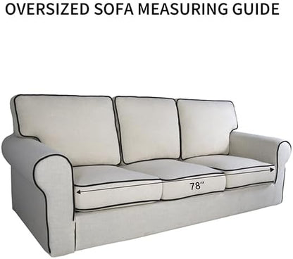 PureFit Reversible Quilted Couch Covers for Dogs Oversized Sofa Cover 78” | Ivory/Ivory, Water Resistant Couch Protector, Washable Pet Couch Cover with Non Slip and Elastic Straps For Kids