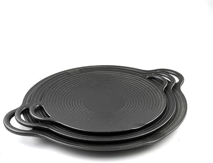11.5 inch Korean BBQ Grill Pan, Cast Iron Griddle Pan for Indoor and Outdoor Cooking & Camping (11.5 inch)
