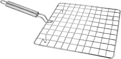 Stainless Steel Square Roti Papad Grill Roti Jali Chapathi Pipe Handle dia- 9" - 1 Pc