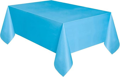 Powder Blue Solid Rectangular Plastic Table Cover (54" x 108") 1 Count - Elegant Design & Premium Quality, Ideal For Parties, Events & Everyday Use