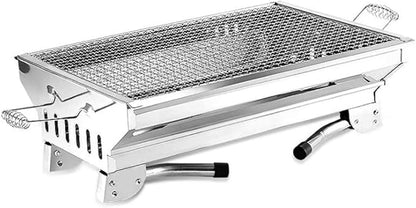 Barbecue Charcoal Grill Charcoal Barbecue BBQ Stove Portable Charcoal Grill Heavy Duty Stainless Steel Barbecue Folding Camping Grill Charcoal BBQ Grill