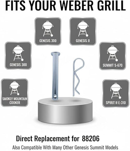 Grill Lid Assembly Hardware Kit Compatible with Weber 88206 Grills Fits Many Genesis and Summit Grills Models (2 Pack)