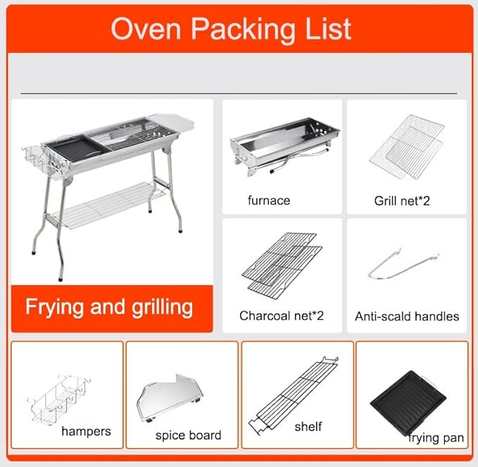DONGXIAO Charcoal barbecue,barbeque grill,barbecues,BBQ Grill,Outdoor Stainless Steel BBQ Grill,BBQ Charcoal Grill,Portable Folding BBQ Grill