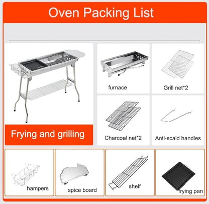 DONGXIAO Charcoal barbecue,barbeque grill,barbecues,BBQ Grill,Outdoor Stainless Steel BBQ Grill,BBQ Charcoal Grill,Portable Folding BBQ Grill