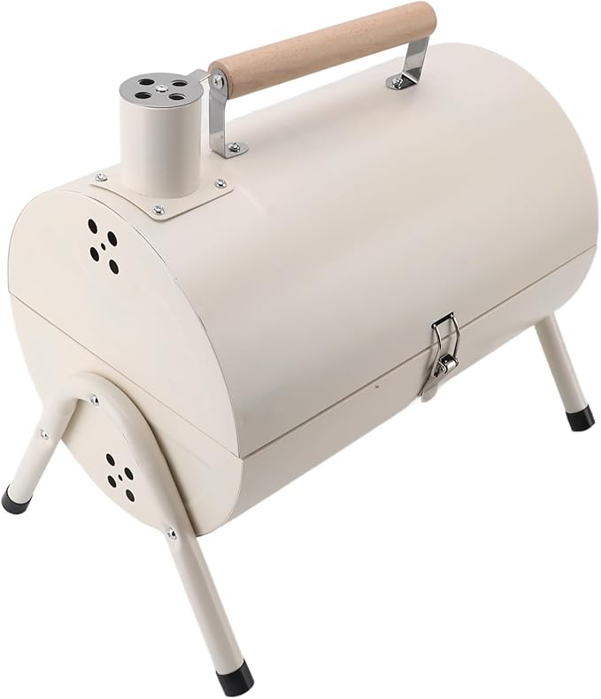 Duplex Grill, Villa Patio Grill Outdoor Camping Picnic Charcoal Braised Grill Home Smokeless Barbecue Large Duplex American Bbq(White (With Baking Sheet))