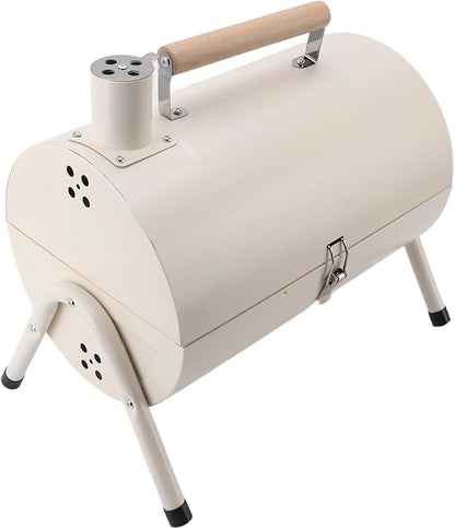 Duplex Grill, Villa Patio Grill Outdoor Camping Picnic Charcoal Braised Grill Home Smokeless Barbecue Large Duplex American Bbq(White (With Baking Sheet))