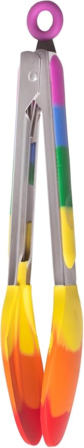 Cooking With Pride Silicone Tools, Non-Stick and Heat-Safe, Includes Slotted Turner, Pastry Brush, and Tongs