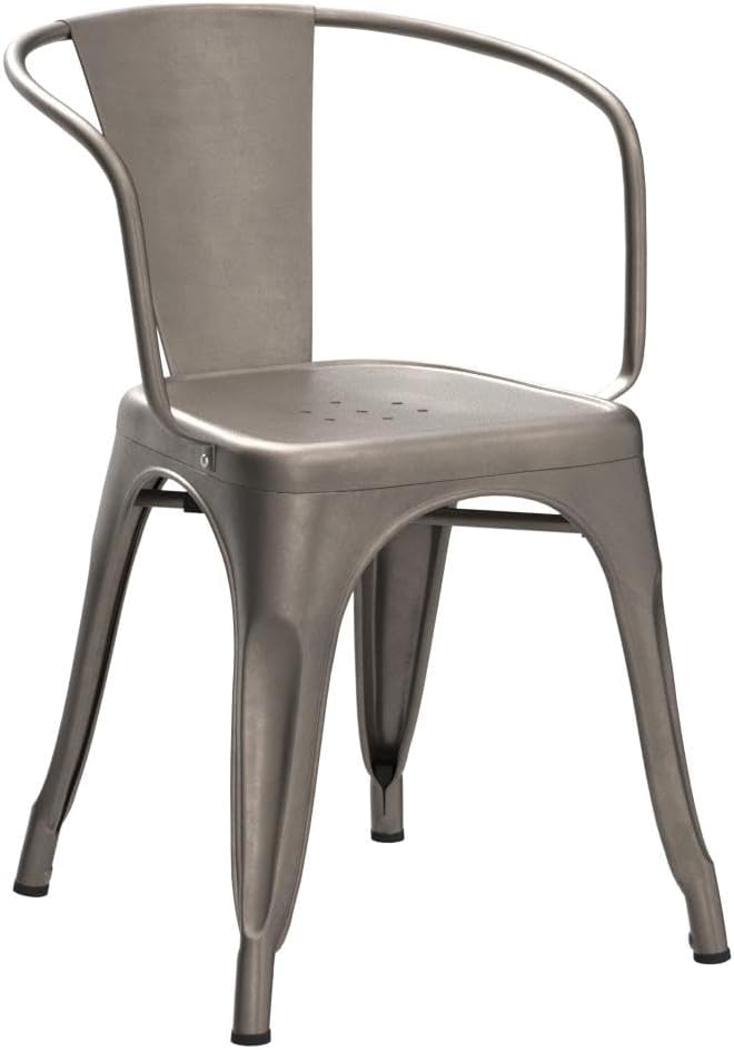 FDW Metal Dining Chairs Set of 4 Patio Chiar Indoor Outdoor Kitchen Chairs 18 Inch Seat Height Restaurant Chair 330LBS Weight Capacity Tolix Side Metal Stackable Bar Chairs