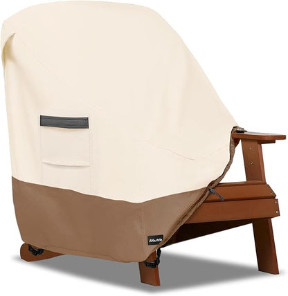ANartcle Patio Adirondack Chair Cover 2 Pack,600D Waterproof Heavy Duty Outdoor Chair Covers,Adirondack Chair Covers(30W x 34D x 36H inches),Patio Furniture Covers,Beige&Brown