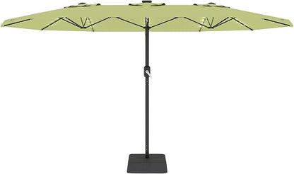 Garvee 15FT Patio Umbrella with Base Included Outdoor Umbrella, Lime Green | Large Market Umbrellas with Crank Handle UV Protection Table Umbrellas for Outdoor, Backyard, Deck, Poolside