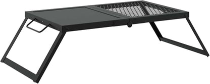 Portable Charcoal Grill Foldable Camping Barbecue Stove for Outdoor Cooking Garden Backyard Picnic 26.77 x 11.81 x 6.69 in Black