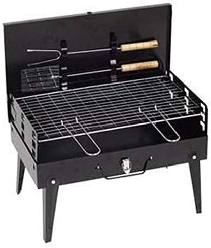 Portable Charcoal Barbecue Grill, Folding Stainless Steel Outdoor Home Kitchen Camping Cooking Tool Accessories
