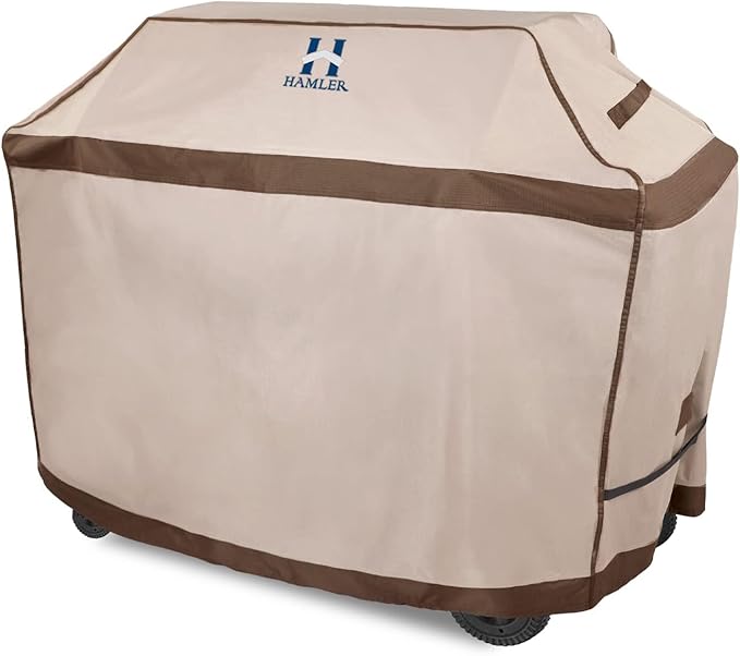 HAMLER Grill Cover 72 Inch, Heavy Duty Waterproof BBQ Covers, Gas Grill Covers Fits Weber Spirit, Weber Genesis, Char-Broil, Nexgrill, Brinkmann, Brown & Beige