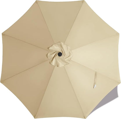 MASTERCANOPY Patio Umbrella 10 ft Replacement Canopy for 8 Ribs-Beige Canopy Only