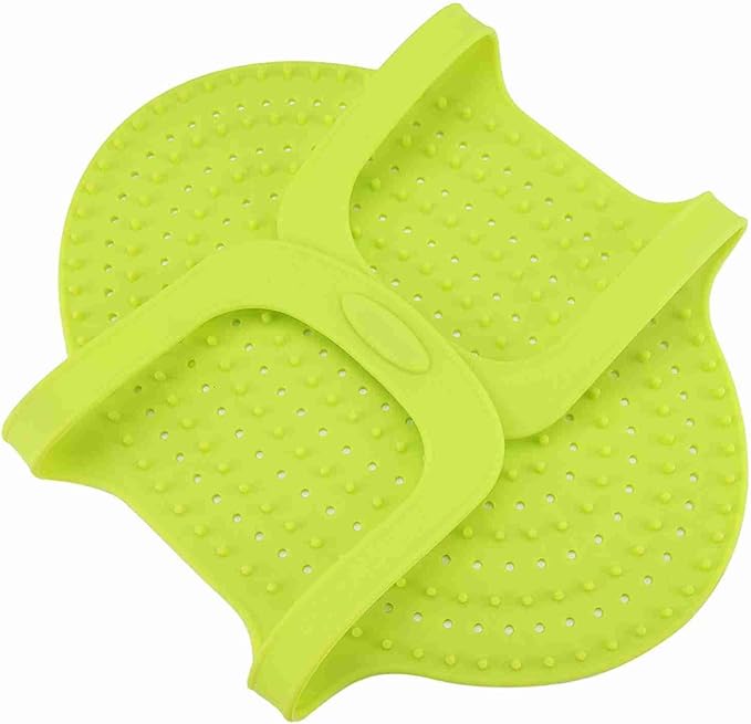 Heat Resistant Turkey Lifter, Silicone Roasting Rack Non Stick, Food Grade Silicone Non Stick Turkey Lifter with Anti Scald Feature Turkey Lifter for Roasts (Green)