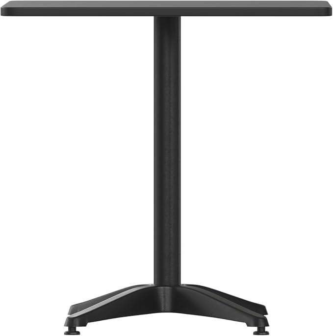 Flash Furniture Mellie 27.5'' Square Aluminum Indoor-Outdoor Table with Base, Black