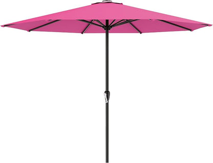 AreShark 12 FT Patio Umbrella for Outdoor, Outdoor Table Umbrella with Crank, Outdoor Patio Umbrellas with 8 Sturdy Ribs, Patio Umbrellas for Market, Garden, Pool (Rose Pink)