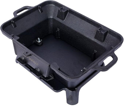 Portable Cast Iron Hibachi Grill, Tabletop Charcoal BBQ Grill with Adjustable Vent, Heavy Duty Enamel-Coated Cast Iron Griddle for Camping, Tailgating, Picnics, Backyard & Outdoor Cooking, Blac