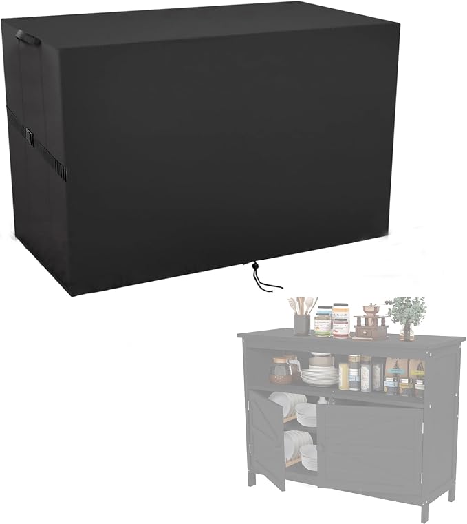 Deck Box Cover for Congfutt Outdoor Storage Cabinet | Waterproof Resin Storage Box Bin Covers Outdoor Sideboard Cover- 44"L x 17"D x 33"H