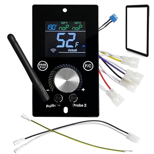 Universal WiFi and Bluetooth PID Digital Thermostat for Traeger Control Panel Replacement for Pit Boss、Traeger、Zgrill Pellet Grill Smoker， App-Enabled Thermostat Controller