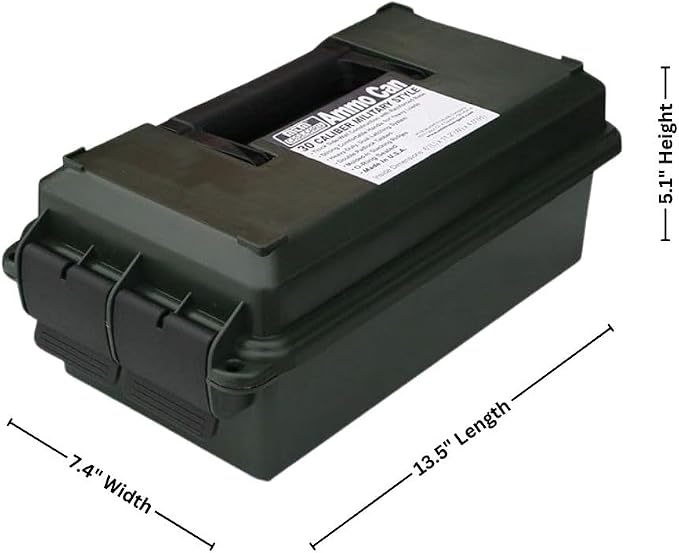 MTM AC30C-11 Ammo Can Short | 30-Caliber | Heavy-Duty Dual Latching System | Rugged Polypropylene Plastic | O-Ring Seal System, Water Resistant | Forest Green, Medium (Pack of 6)