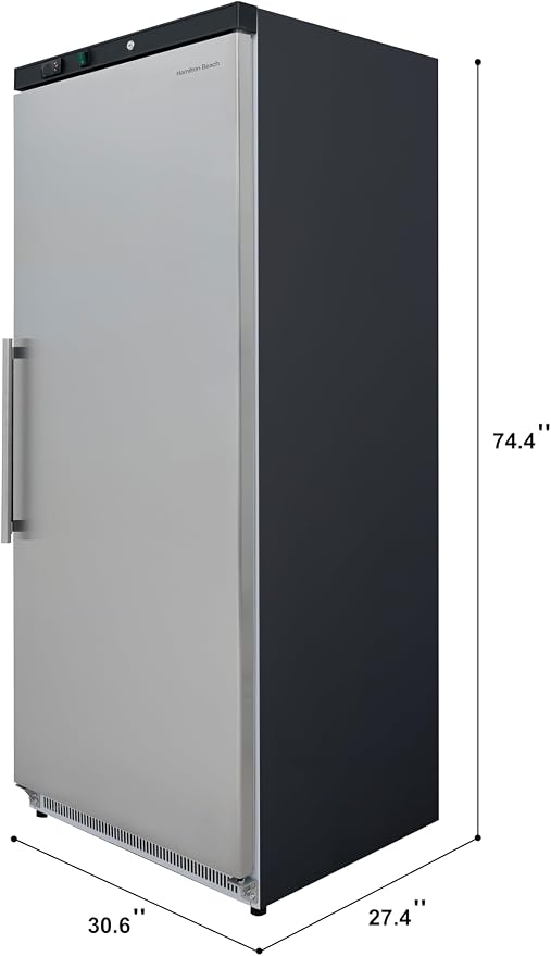 Hamilton Beach 19.2 CU FT Commercial Upright Refrigerator W:30.6" x L:27.4" X H:74.4" (Stainless Steel)