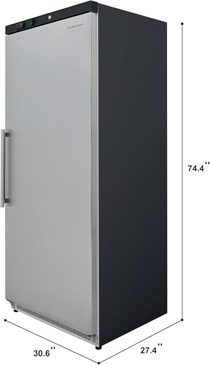Hamilton Beach 19.2 CU FT Commercial Upright Refrigerator W:30.6" x L:27.4" X H:74.4" (Stainless Steel)