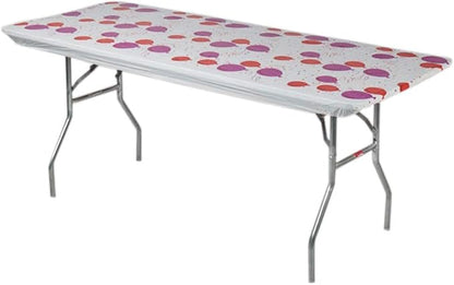 6' Rectangle Plastic Table Covers 30" x 72", Bundle of 5 (Celebration)