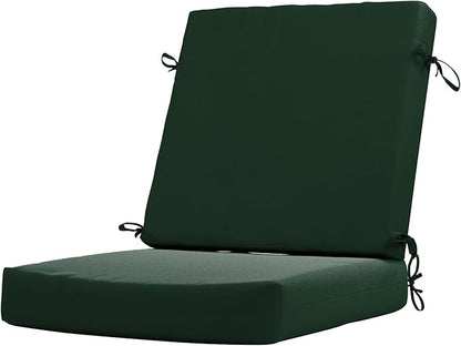 California Umbrella Outdoor Dining Chair, Patio Seat Cushion, 20 x 40 Inch, Premium Outdoor Memory Foam, Fade Resistant Sunbrella Fabric, Fabric Ties,Forest Green
