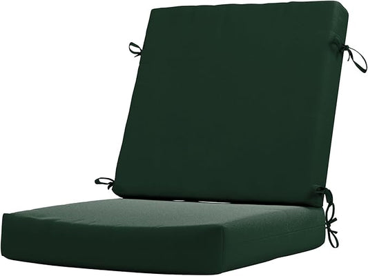 California Umbrella Outdoor Dining Chair, Patio Seat Cushion, 20 x 40 Inch, Premium Outdoor Memory Foam, Fade Resistant Sunbrella Fabric, Fabric Ties,Forest Green