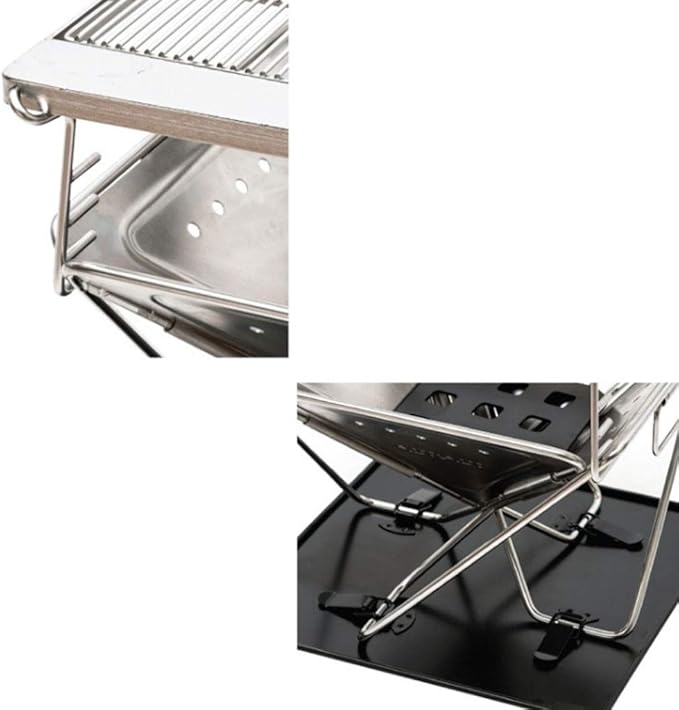 Portable Charcoal Grill, Camping BBQ Grills Outdoor Barbecue Grill Stainless Steel Folding Cookware for Camping Hiking Backyard Tailgating,A-1