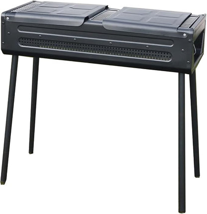 Charcoal Grills Portable BBQ Griddle, Foldable Kabob Barbecue for Outdoor, Portable BBQ Charcoal Grill, Small Camping Charcoal Grills for Garden Backyard Party (Color : /Black, Size : A)