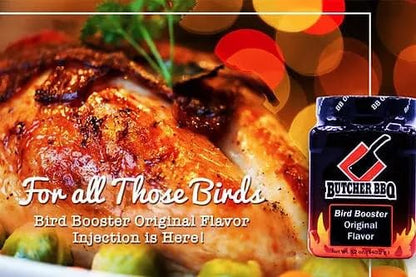 Butcher BBQ | Bird Booster Original Flavor Injection | Moisture and Flavor for Poultry Injections | Fast and Easy Turkey Injection