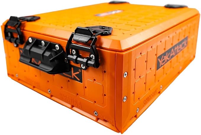 YakAttack ShortStak Solo Storage Box - Size & Color Options | Standalone Low-Profile Crate with Lid, Hinges & Latches | GridLoc Mounting Panels | Slider Feet for Under-Seat Use | Made in USA