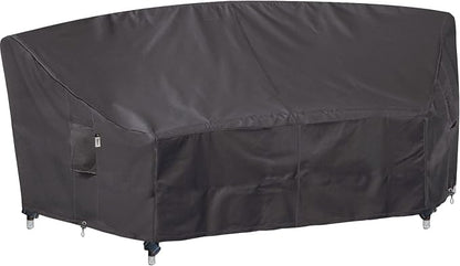 Curved Patio Furniture Cover for Outdoor Sectional Sofa, 96"(65") Reinforced Waterproof 600D Patio Couch Covers, Half Moon Lawn Outside Garden Furniture Winter Protective Cover