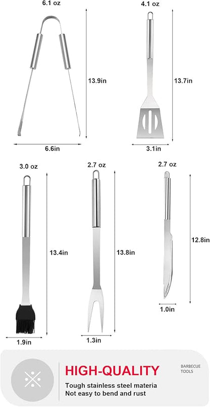 BBQ Grill BBQ Accessories, Stainless Steel Grill Tools Grilling Accessories Grill Set Barbecue Grill Accessories for Outdoor Grill, BBQ Tools Grill Utensils Grilling Tools
