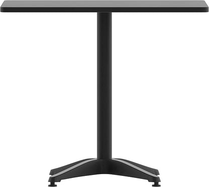 Flash Furniture Mellie 31.5'' Square Aluminum Indoor-Outdoor Table with Base, Black