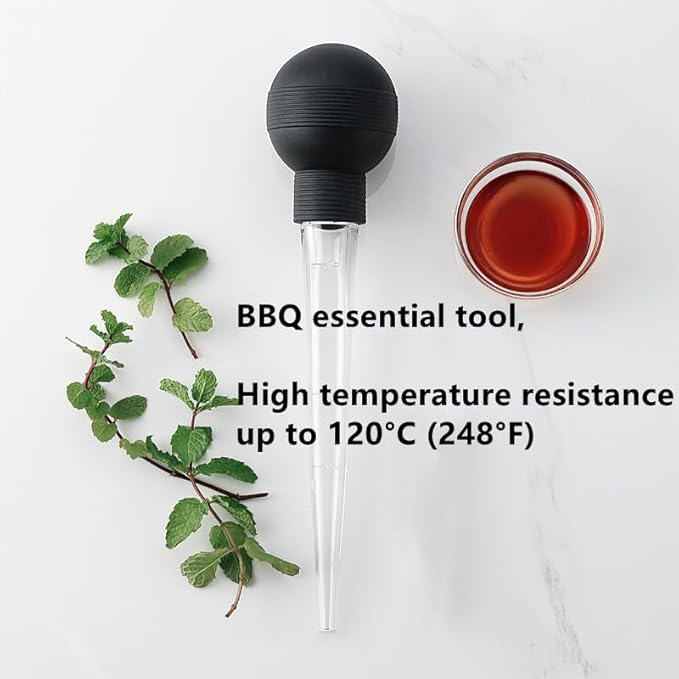Turkey Baster, 2 Pcs Baster for Cooking, Heat-Resistant Turkey Baster Large with Cleaning Brush, Meat Injector Syringe for Oiling and Marinating Turkey Fish