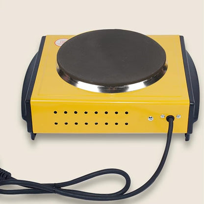 Countertop Burner - Compact and Portable Electric Hot Plate Stove, Temperature Controls, 1000/2000 Watts Coiled/Cast Single/Double Burner (Yellow, Cast Single)