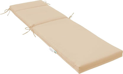 QILLOWAY Outdoor Chaise Lounge Cushion,All Weather High-Density Foam Recliner Chairs Replacement Cushions，Beige,Sand,Camel.