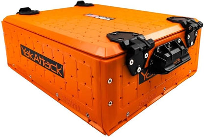 YakAttack ShortStak Solo Storage Box - Size & Color Options | Standalone Low-Profile Crate with Lid, Hinges & Latches | GridLoc Mounting Panels | Slider Feet for Under-Seat Use | Made in USA