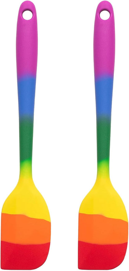 Cooking With Pride Non-Stick Mini Scraper Spatula, Heat-Safe Silicone With Iron Core, 8.5-Inch, Set of 2