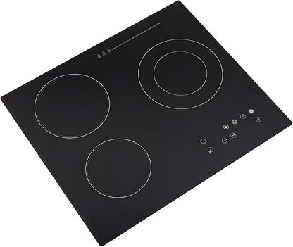 24 Inch Electric Stove, 3 Burners 2600W 110V Portable Ceramic Cooktop, Kitchen Counter Top Stove with Sensor Touch Control, 9 Heating Level, (No Plug)