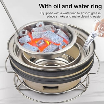 Portable Pottery Barbecue Stove, Clay Charcoal Stove, Multifunctional BBQ Grill Outdoor Charcoal Stove, Cooking Accessories for Outside BBQ Picnic Hiking Patio