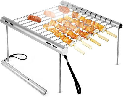 Stainless Steel Barbecue Grill, Collapsible Retractable Bbq Tool, Charcoal Grill for Outdoor Courtyard Picnic Camping